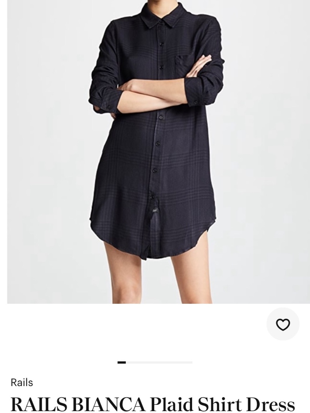 Rails Black and charcoal Bianca Plaid Long-Sleeve Shirt Dress